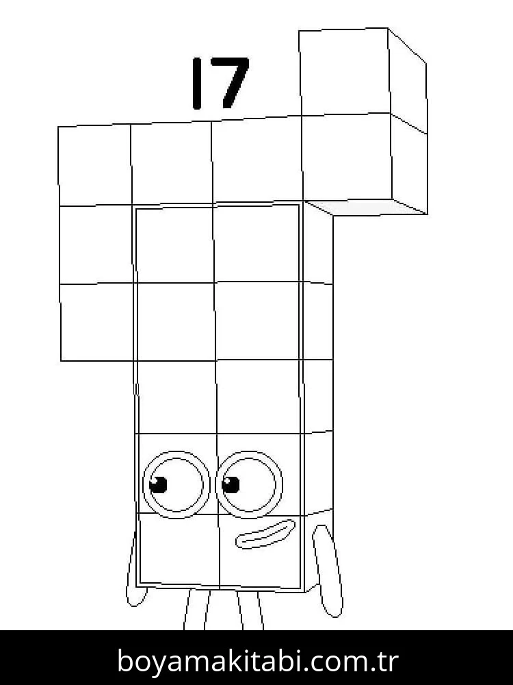 Numberblocks boyama sayfası – çocuk aktivitesi, PDF indir