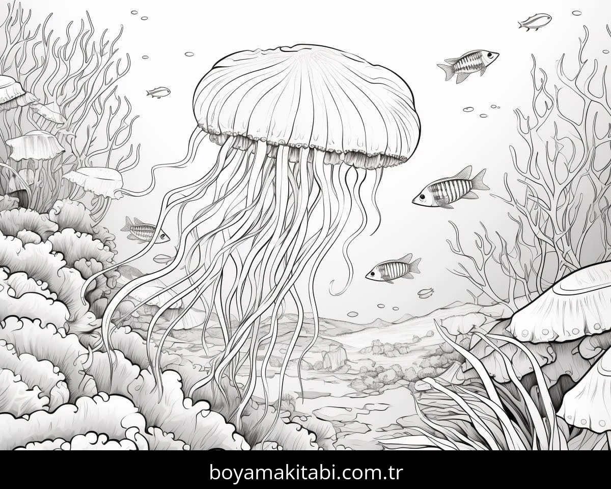 Okyanus boyama sayfası – yaratıcılığı geliştirir, keyifli zaman