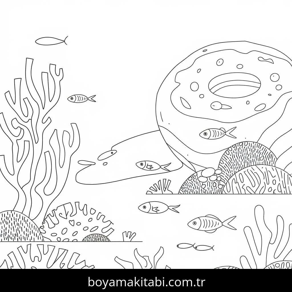 Okyanus boyama sayfası – boyama etkinliği, çocuk aktivitesi