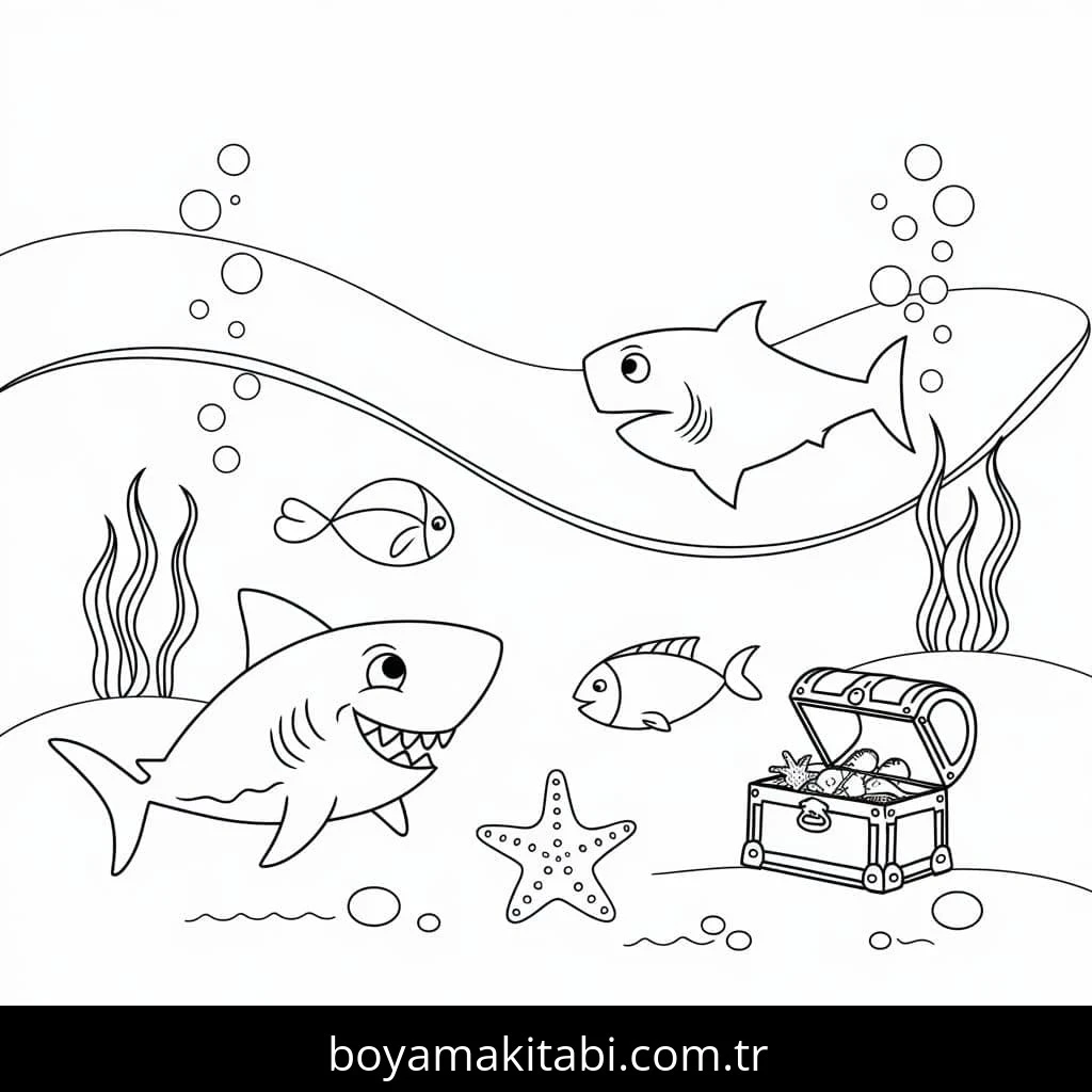 Okyanus boyama sayfası – ücretsiz yazdır, boyama etkinliği