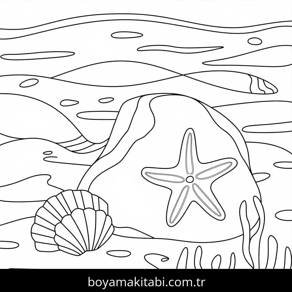Okyanus boyama sayfası – boyama çalışması, yaratıcılığı geliştirir