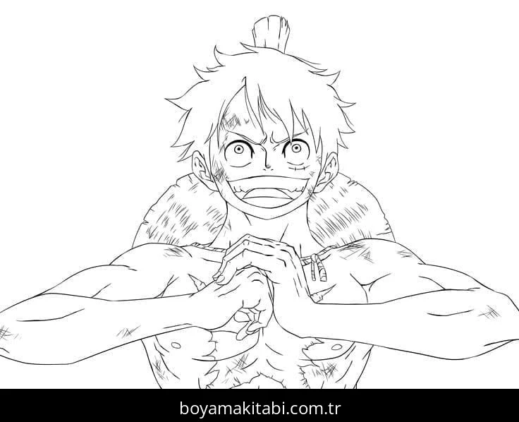 One Piece boyama sayfası – PDF indir, sevimli karakter