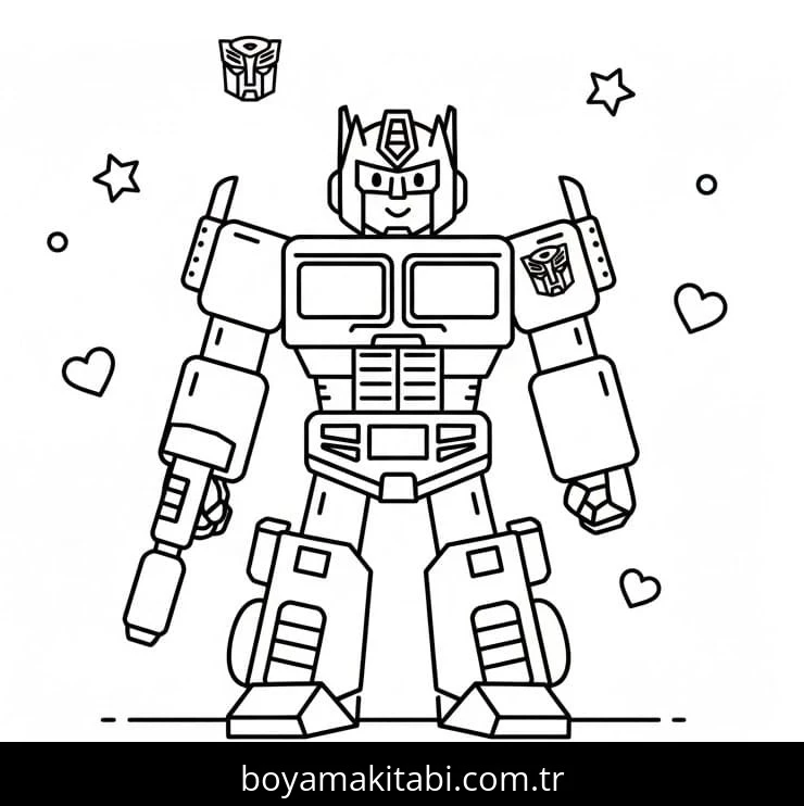 Optimus Prime boyama sayfası – evde etkinlik, ücretsiz yazdır