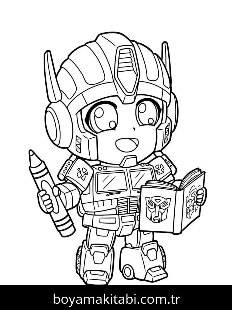 Optimus Prime boyama sayfası – PDF indir, sevimli karakter