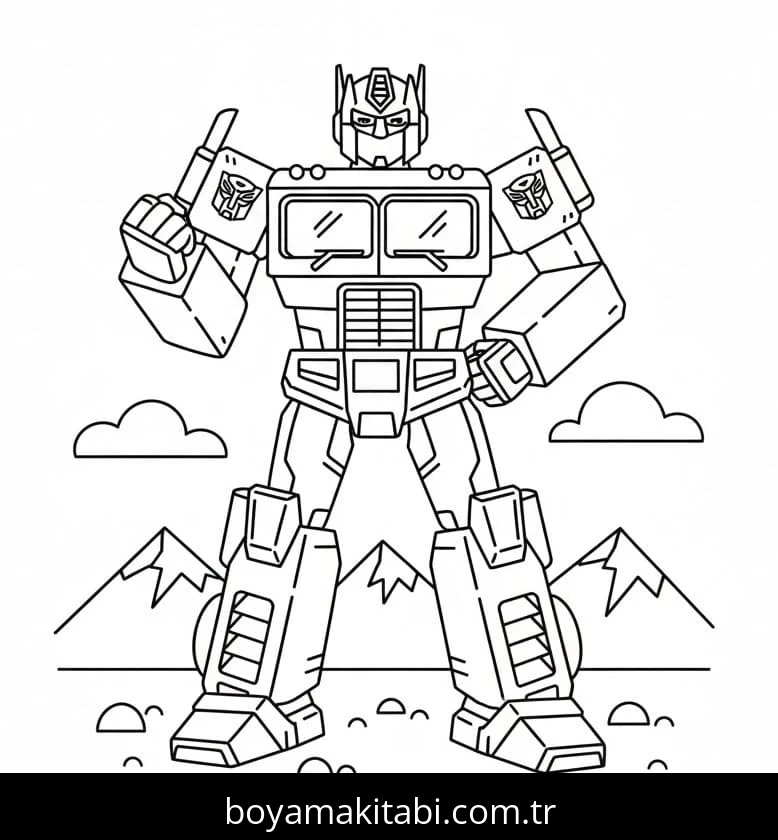 Optimus Prime boyama sayfası – okul öncesi, evde etkinlik