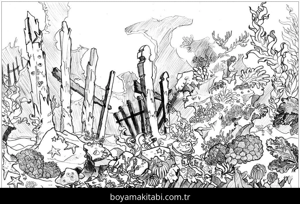 Orman boyama sayfası – boyama çalışması, yaratıcılığı geliştirir