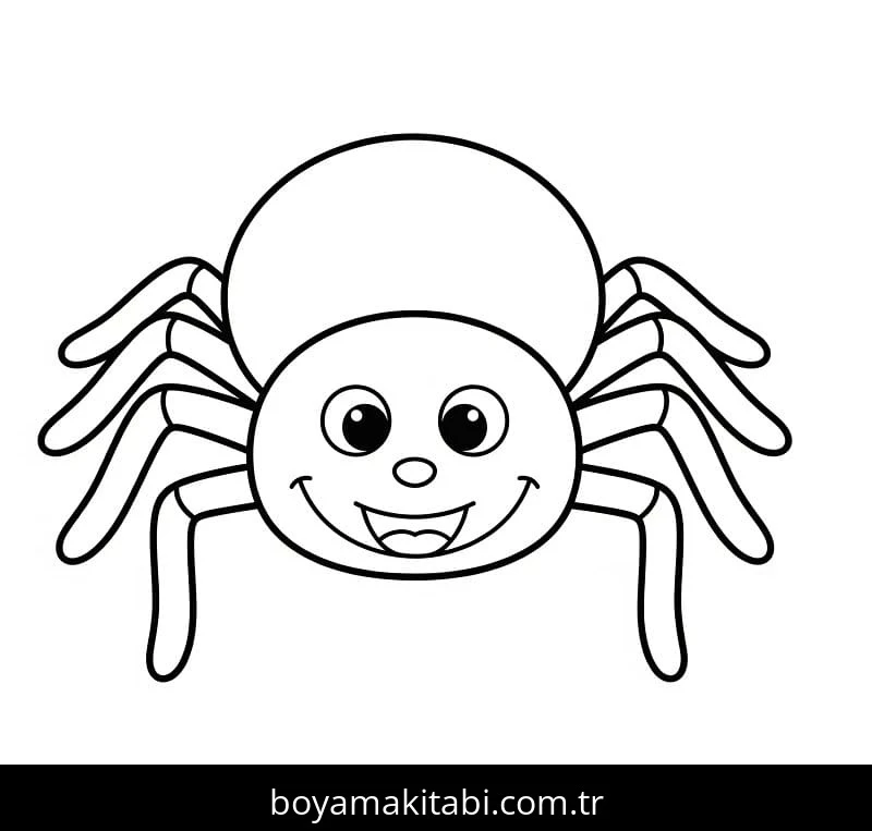 Örümcek boyama sayfası – kolay boyama, eğitici aktivite