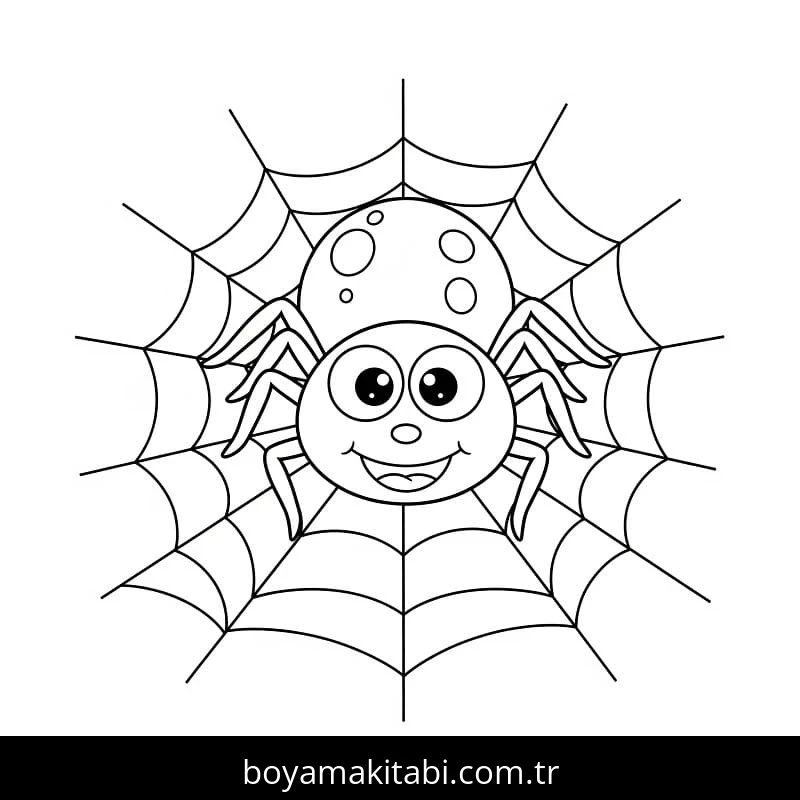 Örümcek boyama sayfası – sevimli karakter, sanatsal çalışma