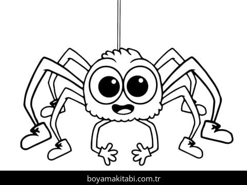 Örümcek boyama sayfası – kolay boyama, eğitici aktivite