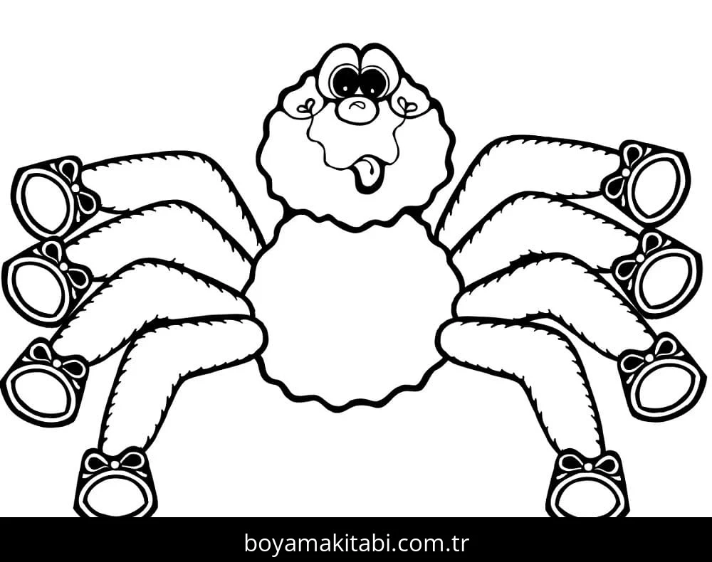Örümcek boyama sayfası – renkli çizimler, okul öncesi