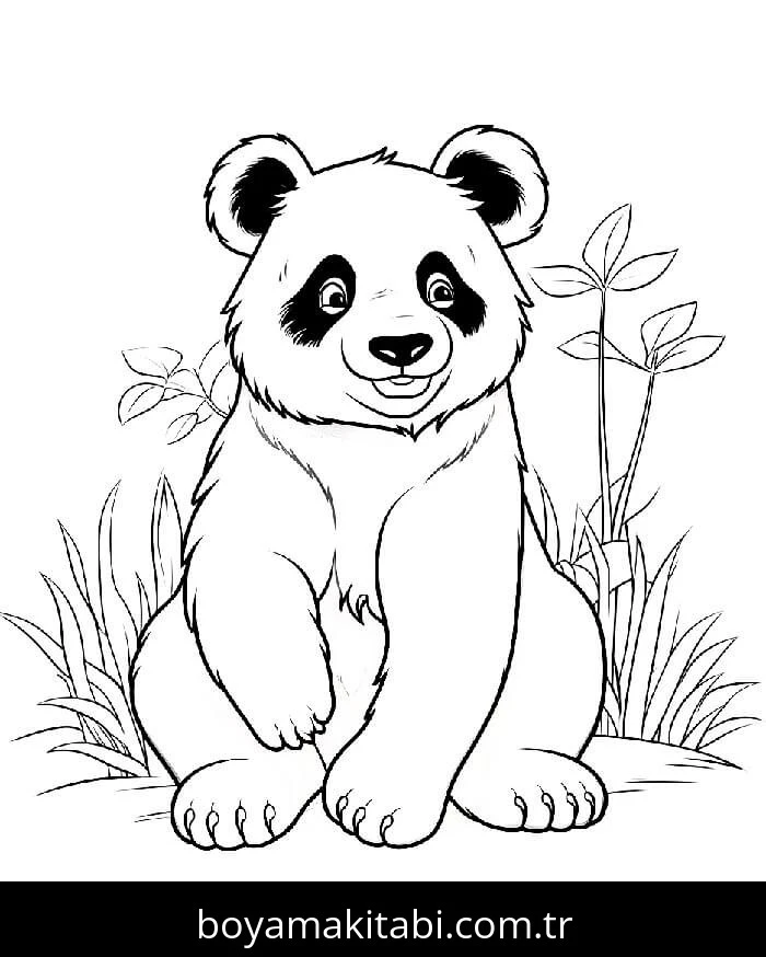 Panda boyama sayfası – boyama çalışması, yaratıcılığı geliştirir