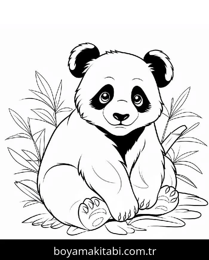 Panda boyama sayfası – PDF indir, sevimli karakter