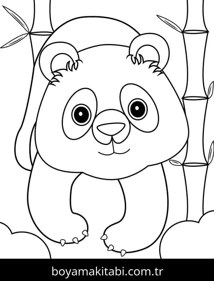 Panda boyama sayfası – çocuk aktivitesi, PDF indir