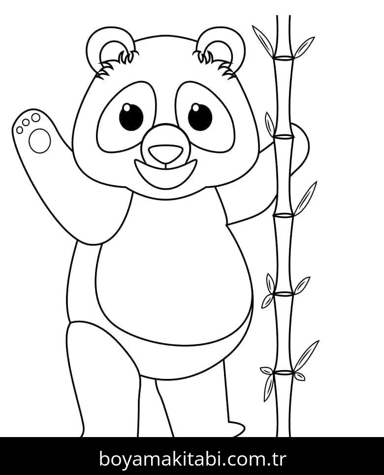 Panda boyama sayfası – boyama çalışması, yaratıcılığı geliştirir
