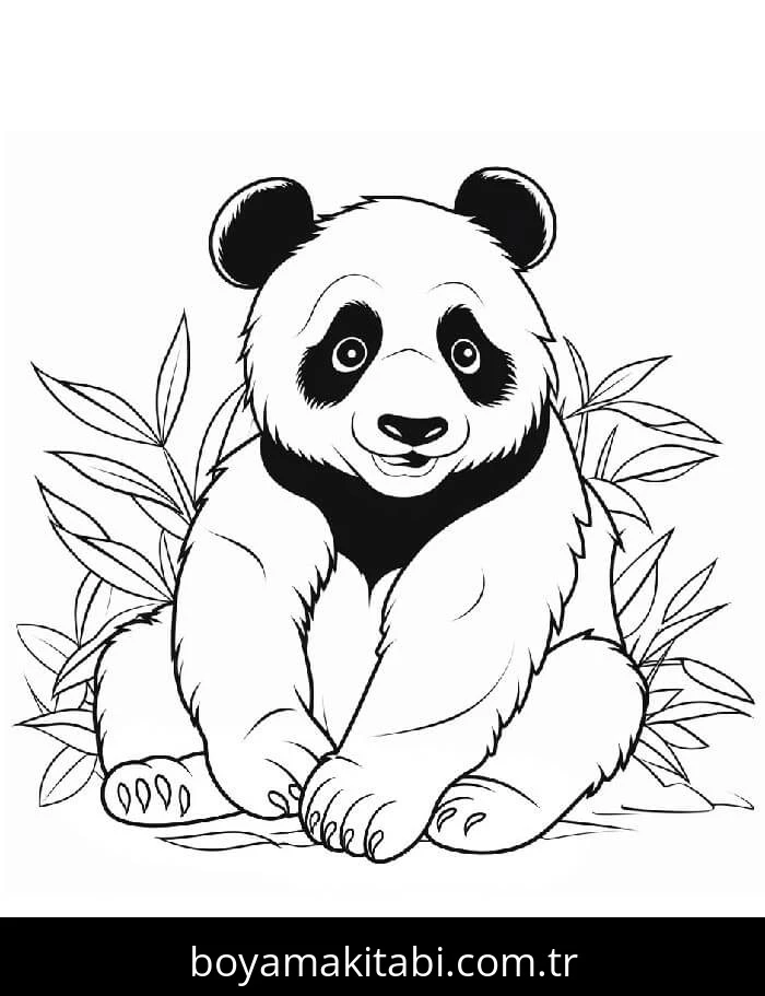 Panda boyama sayfası – renkli çizimler, okul öncesi