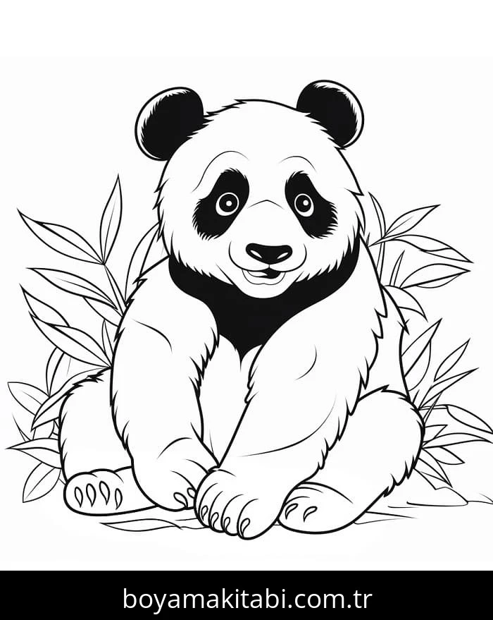 Panda boyama sayfası – keyifli zaman, renkli çizimler