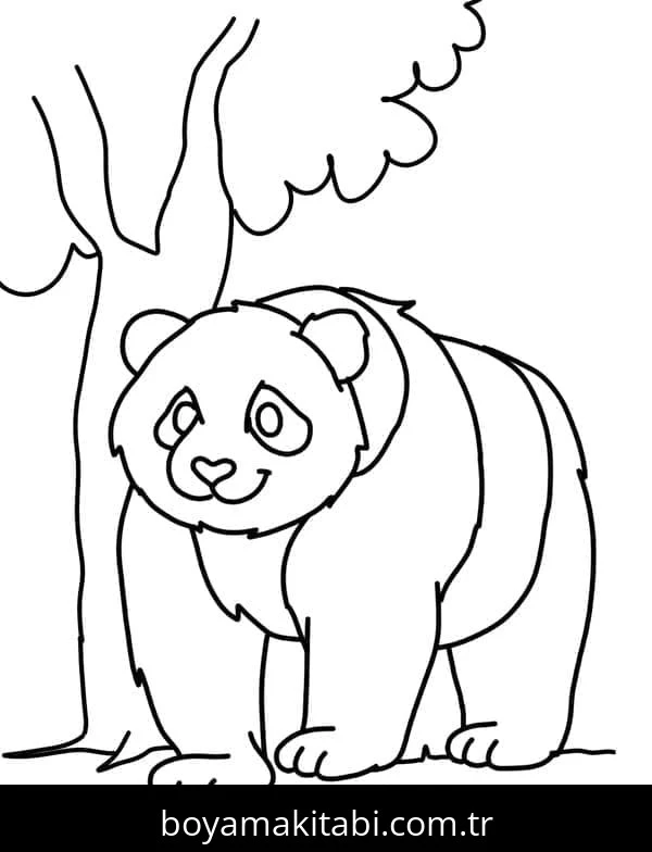 Panda boyama sayfası – çocuk aktivitesi, PDF indir