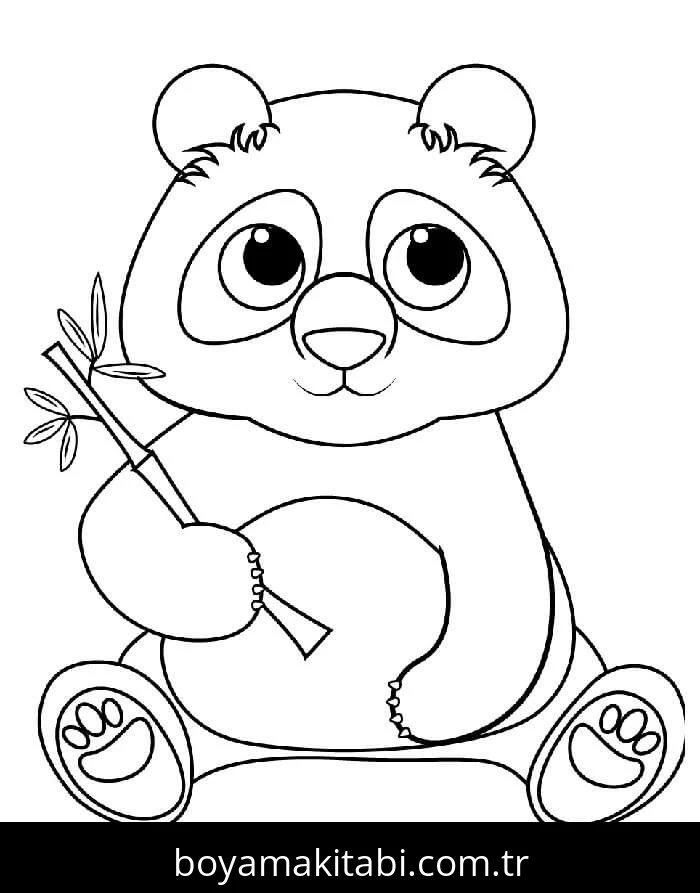 Panda boyama sayfası – boyama çalışması, yaratıcılığı geliştirir