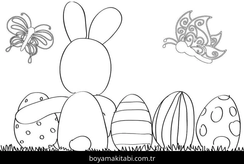 Paskalya boyama sayfası – renkli çizimler, okul öncesi