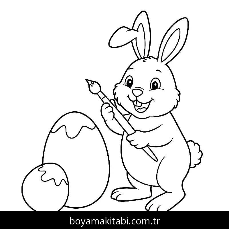 Paskalya Tavşanı boyama sayfası – keyifli zaman, renkli çizimler