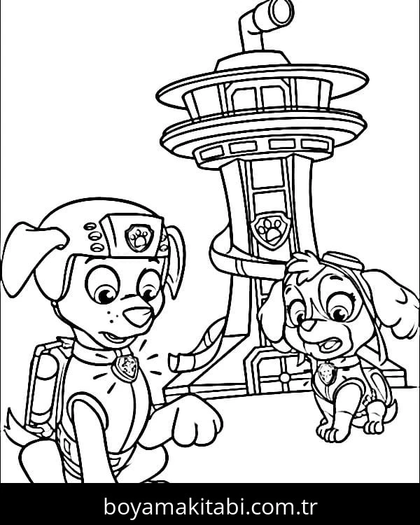 Paw Patrol boyama sayfası #195 – A4 baskıya uygun, ücretsiz yazdır