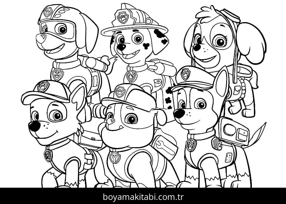 Paw Patrol boyama sayfası #198 – günlük etkinlik önerisi, kolay boyama