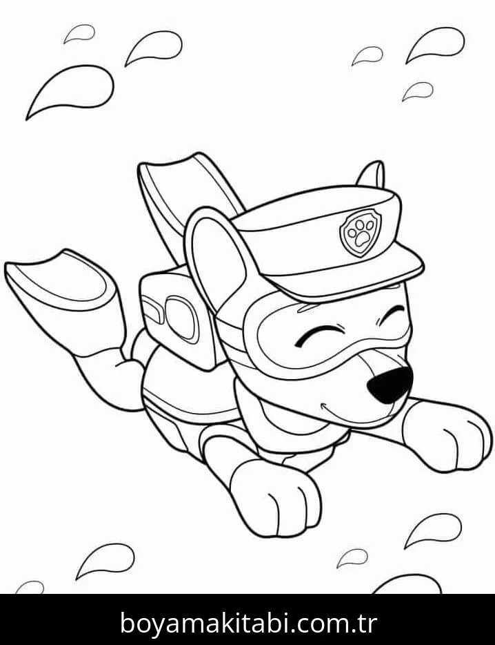 Paw Patrol boyama sayfası #203 – PDF indir, sevimli karakter