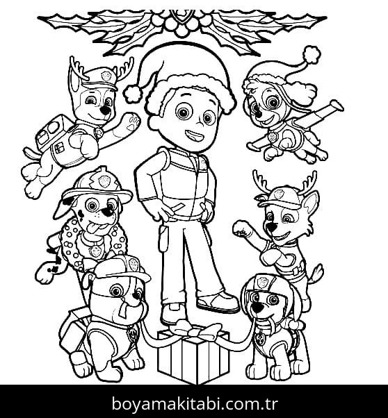 Paw Patrol boyama sayfası #205 – kolay boyama, eğitici aktivite