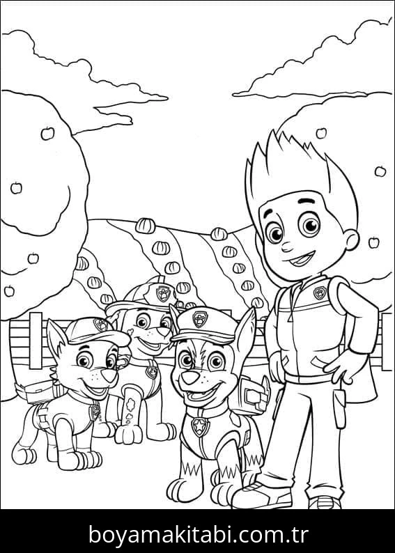 Paw Patrol boyama sayfası #216 – çocuk aktivitesi, ilkokul öğrencileri için