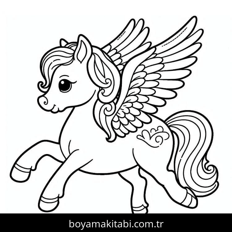 Pegasus boyama sayfası #42 – günlük etkinlik önerisi, kolay boyama