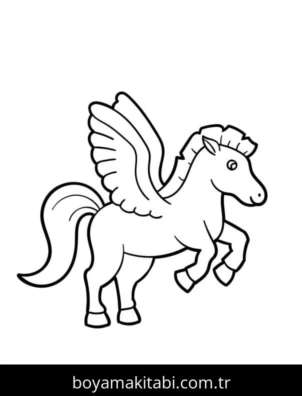 Pegasus boyama sayfası #43 – yaratıcı sanat çalışması, eğlenceli etkinlik
