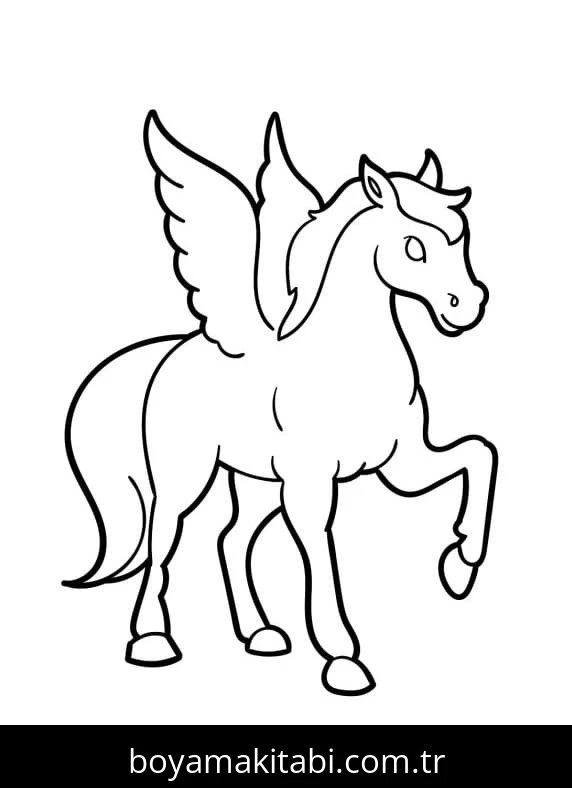 Pegasus boyama sayfası #45 – eğlenceli öğrenme deneyimi, okul öncesi