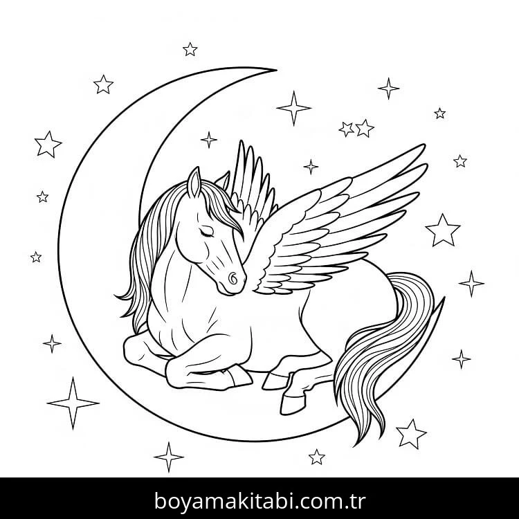 Pegasus boyama sayfası #46 – ücretsiz yazdır, boyama etkinliği