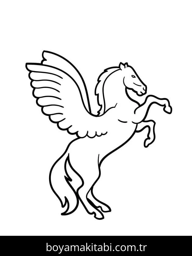 Pegasus boyama sayfası #50 – eğlenceli etkinlik, el becerilerini geliştirir