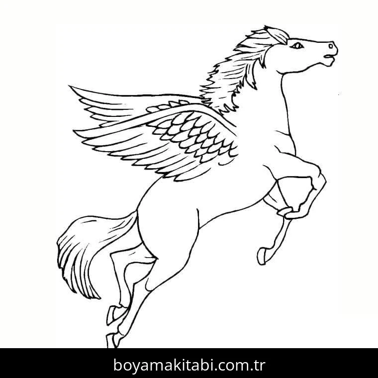 Pegasus boyama sayfası #58 – keyifli zaman, renkli çizimler