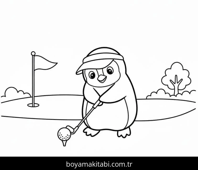 Penguen boyama sayfası – yaratıcılığı geliştirir, keyifli zaman