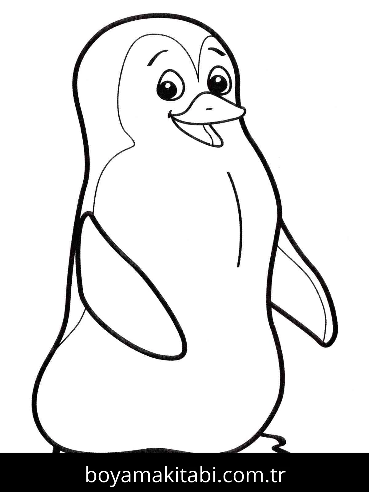 Penguen boyama sayfası – el becerilerini geliştirir, boyama çalışması