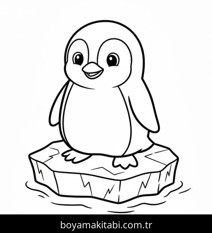 Penguen boyama sayfası – okul öncesi, evde etkinlik