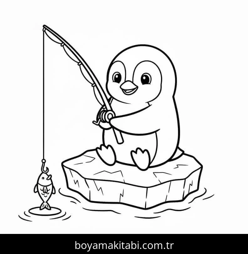 Penguen boyama sayfası – eğitici aktivite, yaratıcılık