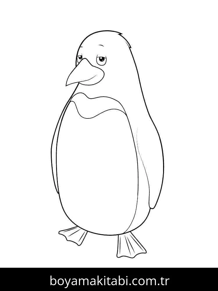 Penguen boyama sayfası – çocuk aktivitesi, PDF indir
