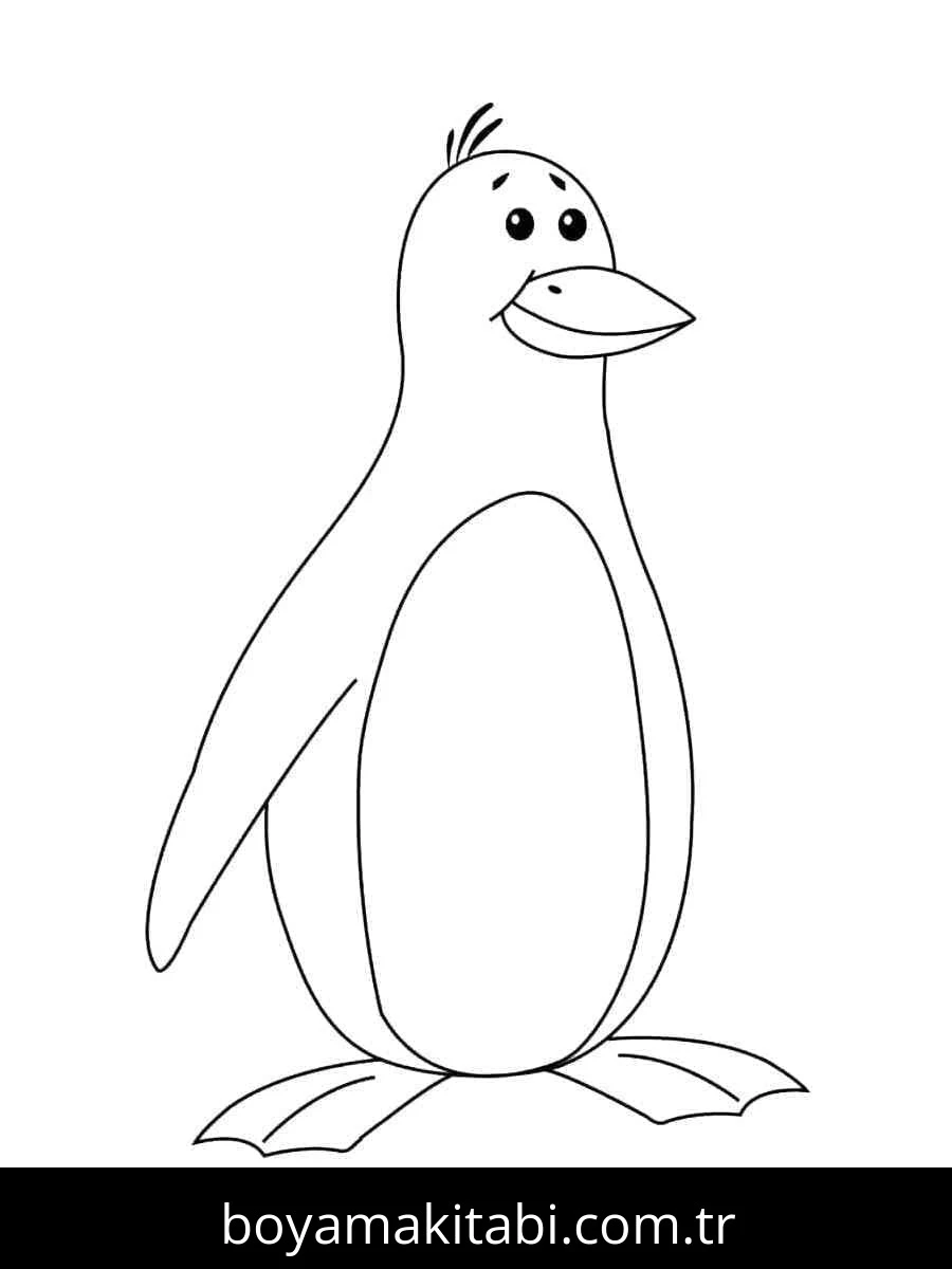Penguen boyama sayfası – kolay boyama, eğitici aktivite