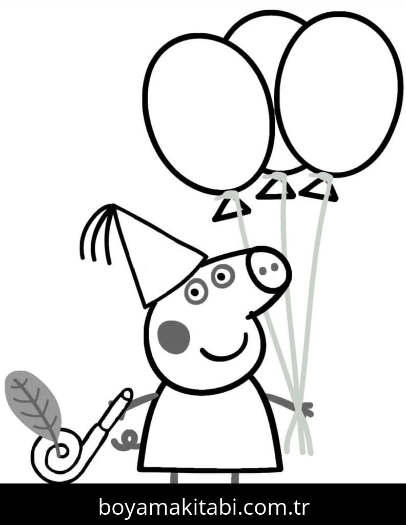 Peppa Pig boyama sayfası – basit çizim, kolay boyama