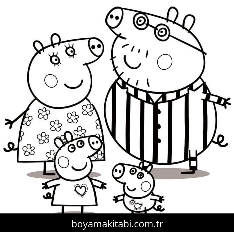 Peppa Pig boyama sayfası – yaratıcılığı geliştirir, keyifli zaman