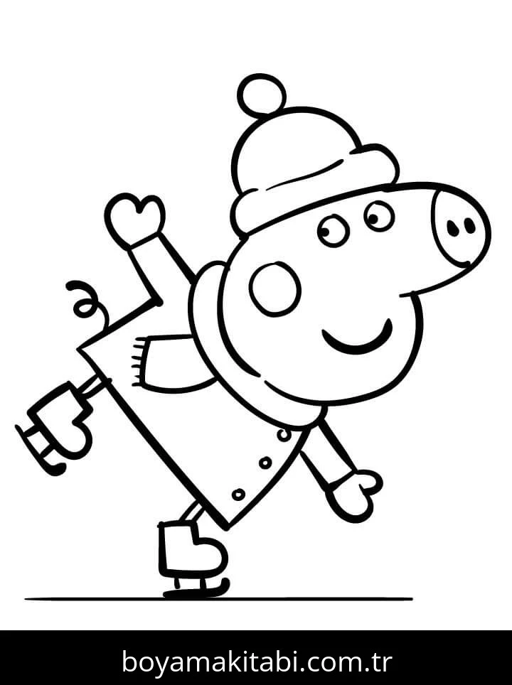 Peppa Pig boyama sayfası – el becerilerini geliştirir, boyama çalışması