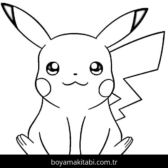 Pikachu boyama sayfası – çizgi film temalı, basit çizim