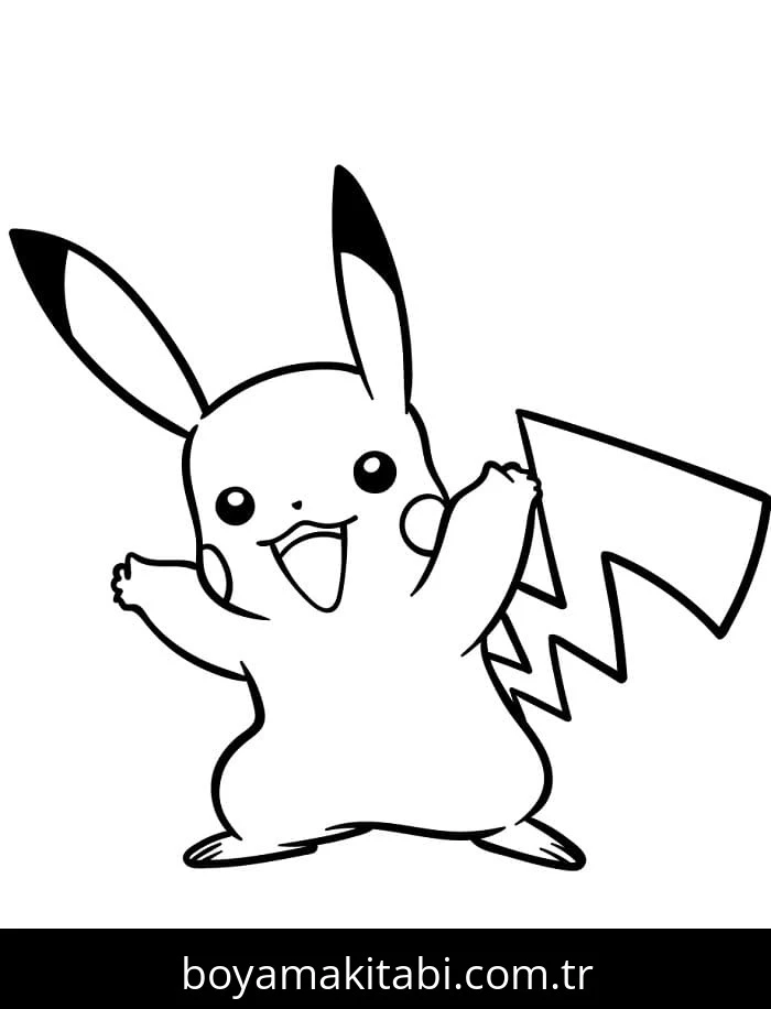 Pikachu boyama sayfası – sanatsal çalışma, çocuklar için