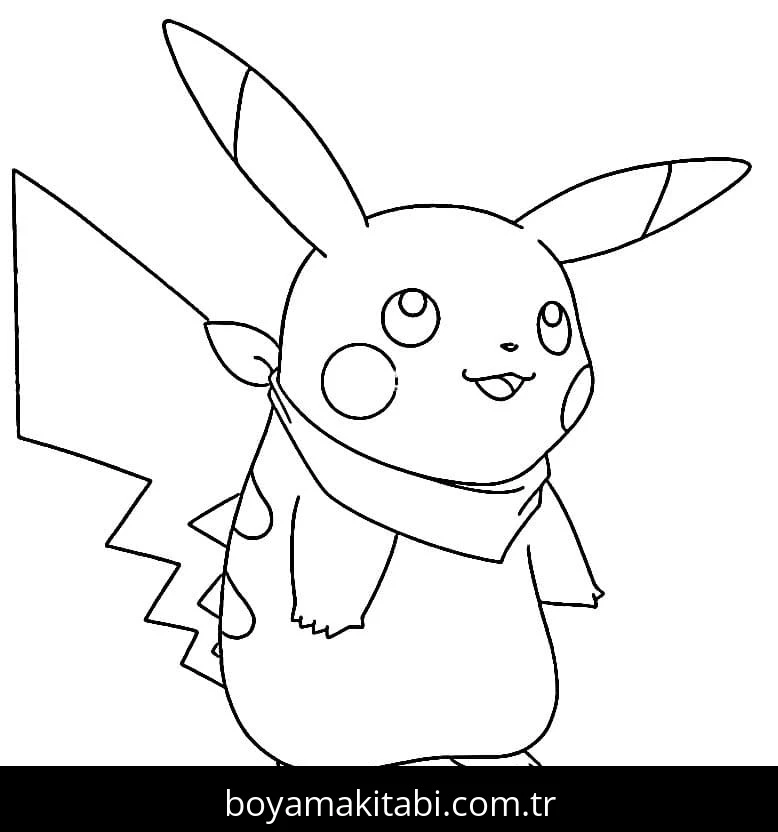 Pikachu boyama sayfası – PDF indir, sevimli karakter