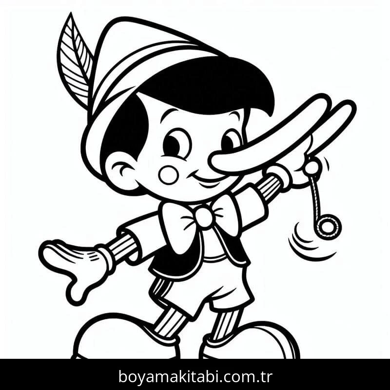Pinokyo boyama sayfası #28 – yaratıcılığı geliştirir, keyifli zaman