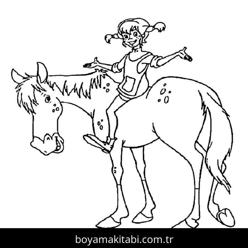 Pippi Uzunçorap boyama sayfası – yaratıcılığı geliştirir, keyifli zaman