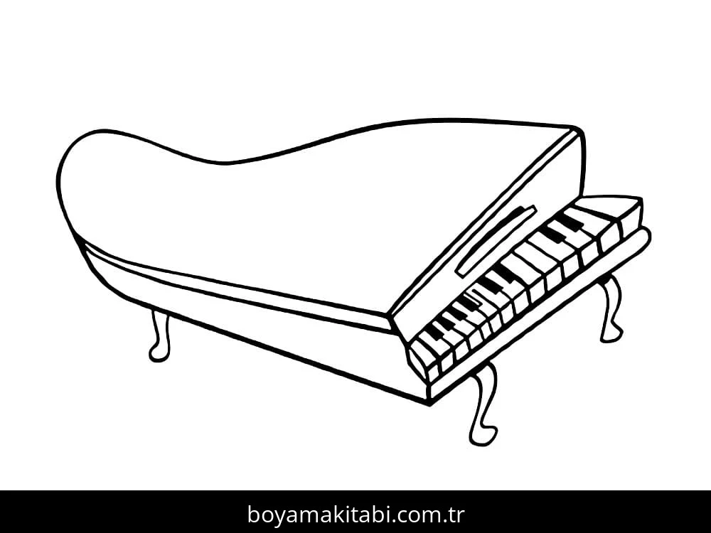 Piyano boyama sayfası – yaratıcılık, eğlenceli etkinlik